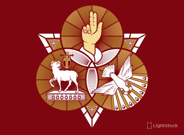 trinity illustration on red